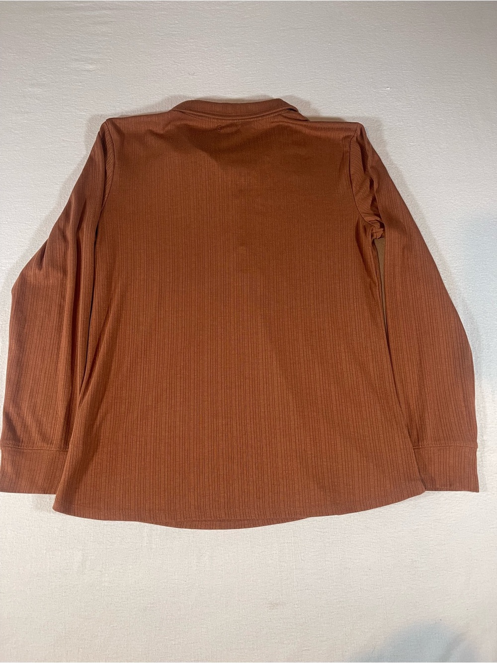 Maurices Rust Long-Sleeve Ribbed Collared Shirt with Snaps Women’s Large - Picture 8 of 11